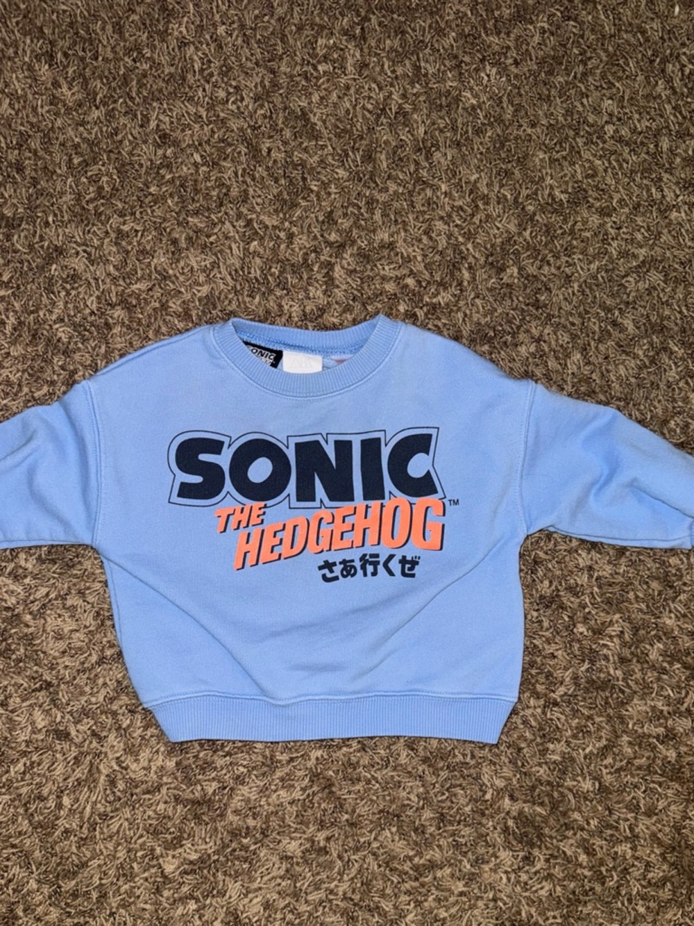 Zara Light Blue Sonic The Hedgehog Graphic Sweatshirt